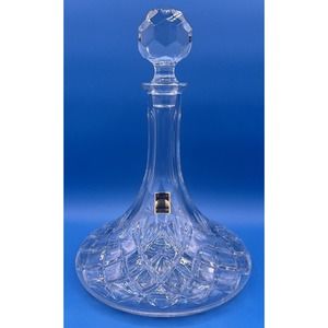 Samobor‎ Krystal Ships Decanter with Stopper Made In Yugoslavia Hand Cut